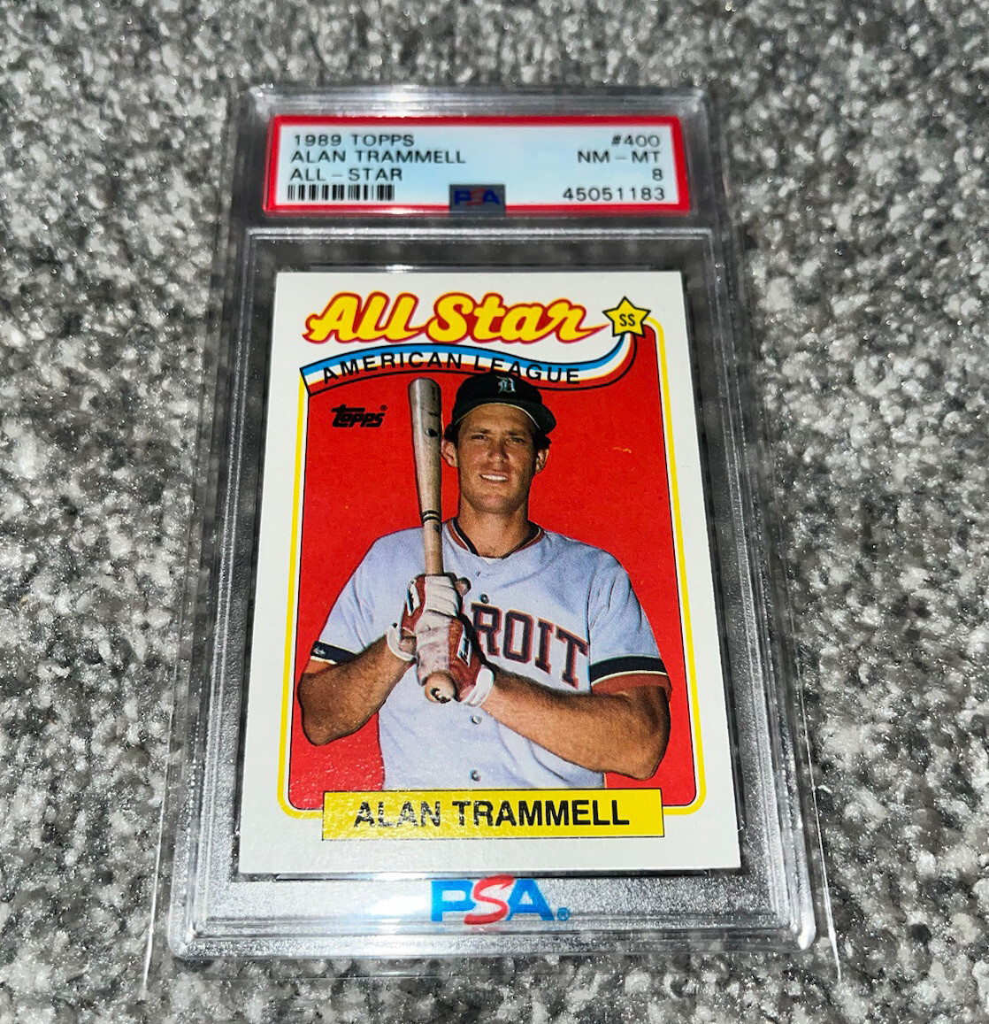 1989 Topps 400 Alan Trammell PSA 8 Detroit Tigers HOF All-Star POP 9