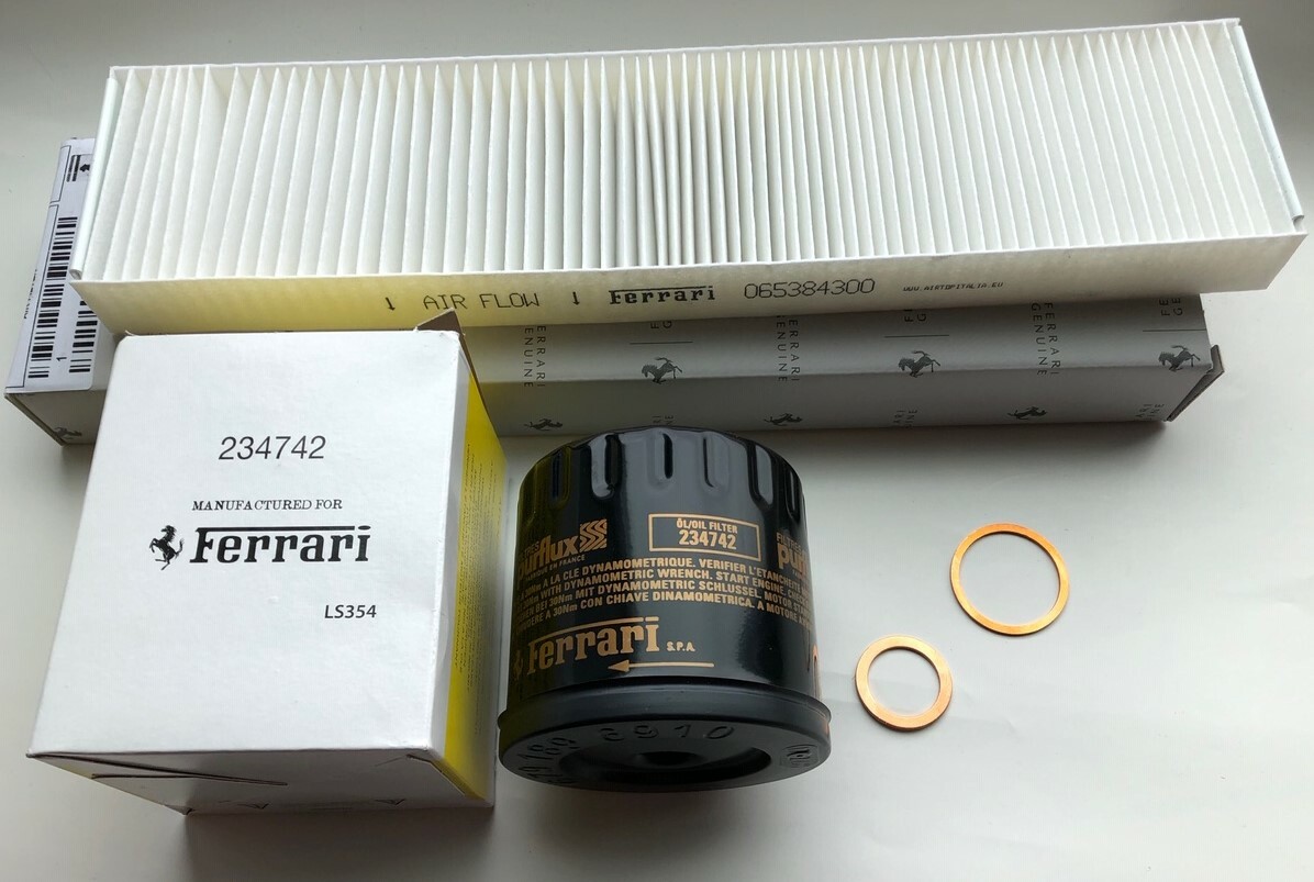 Ferrari 430 Annual Service Kit #430KIT, Oil & Pol Filter W/washers Algar Ferrari
