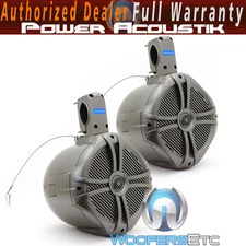POWER ACOUSTIK MWT-80 8" 750W MARINE BOAT WAKE TOWER TWEETERS SPEAKERS TITANIUM