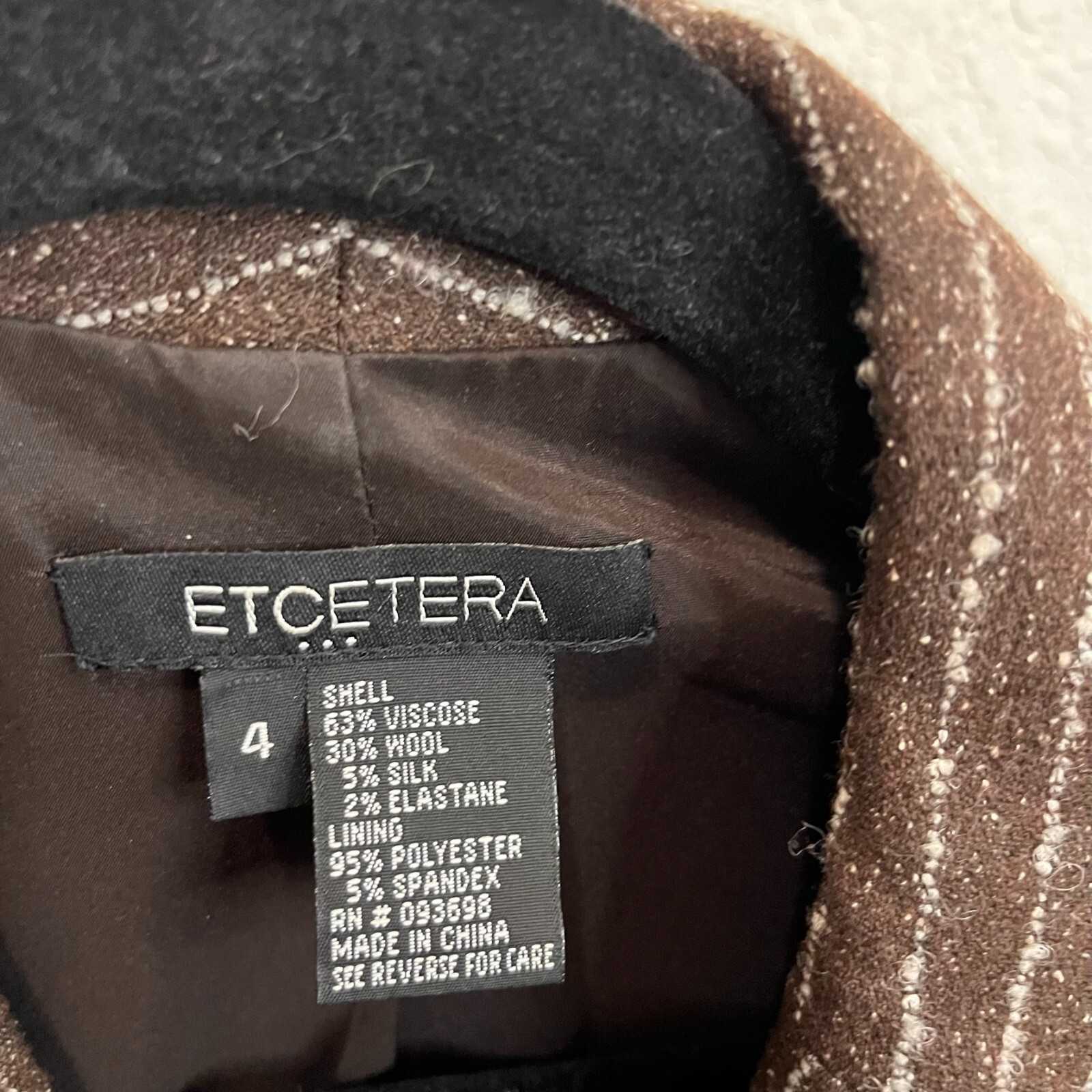 Etcetera Brown Striped Two Button Silk Blend Blaz… - image 4