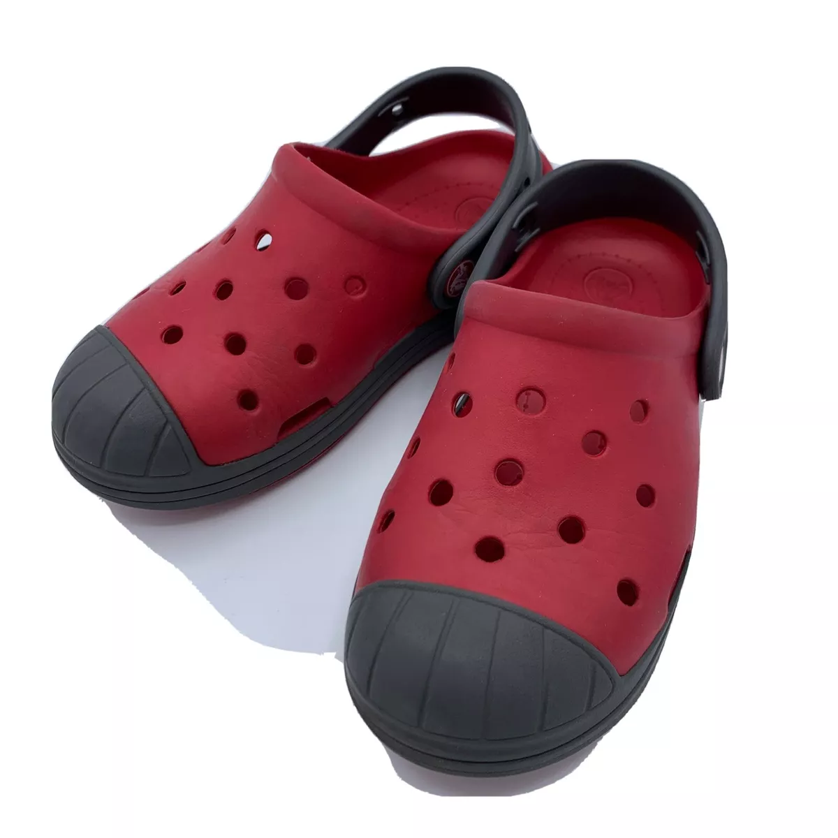 CROCS Bump It Clogs Slip On Red/Black Kids Size C 13 Vintage Sneaker  Inspired