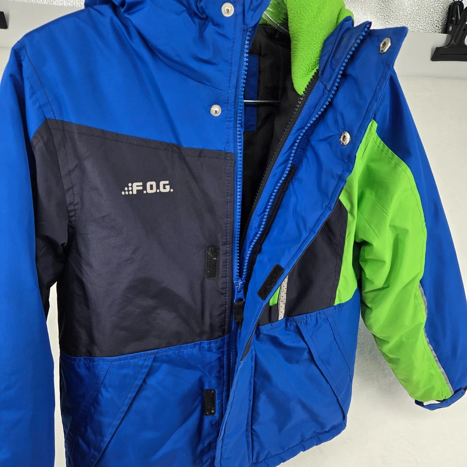 Chaqueta acolchada F.O.G by London Fog Boys azul talla S/8 capucha forrada de lana Foto 2 de 4