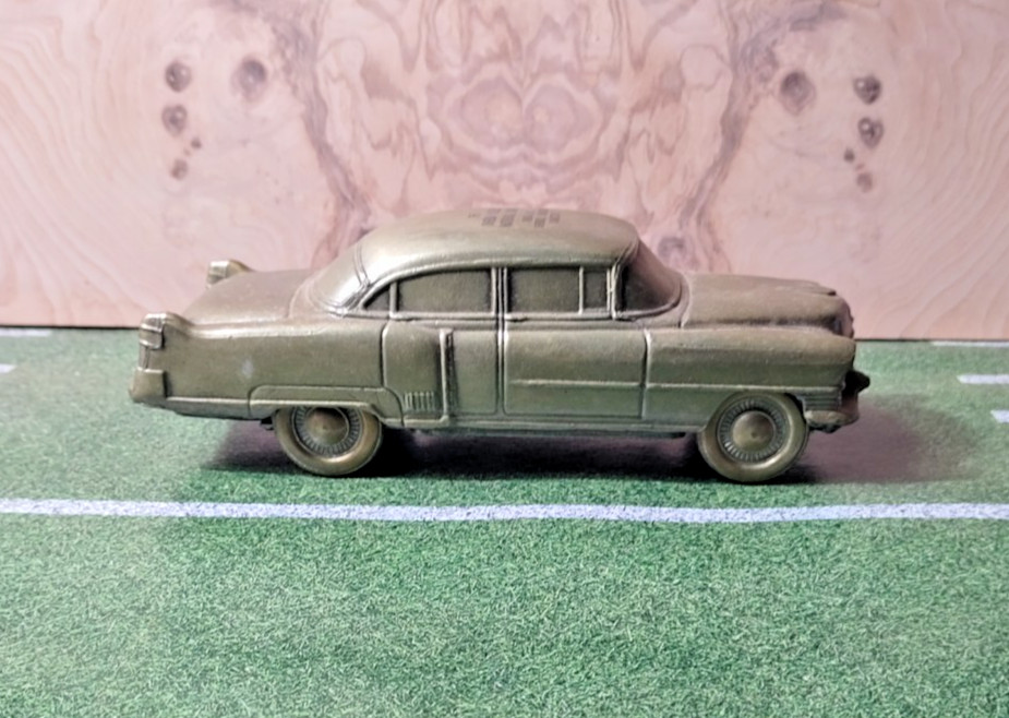 1974 BANTHRICO METAL CAR COIN PIGGY BANK ~ 1954 CADILLAC ~ PROMOTIONAL