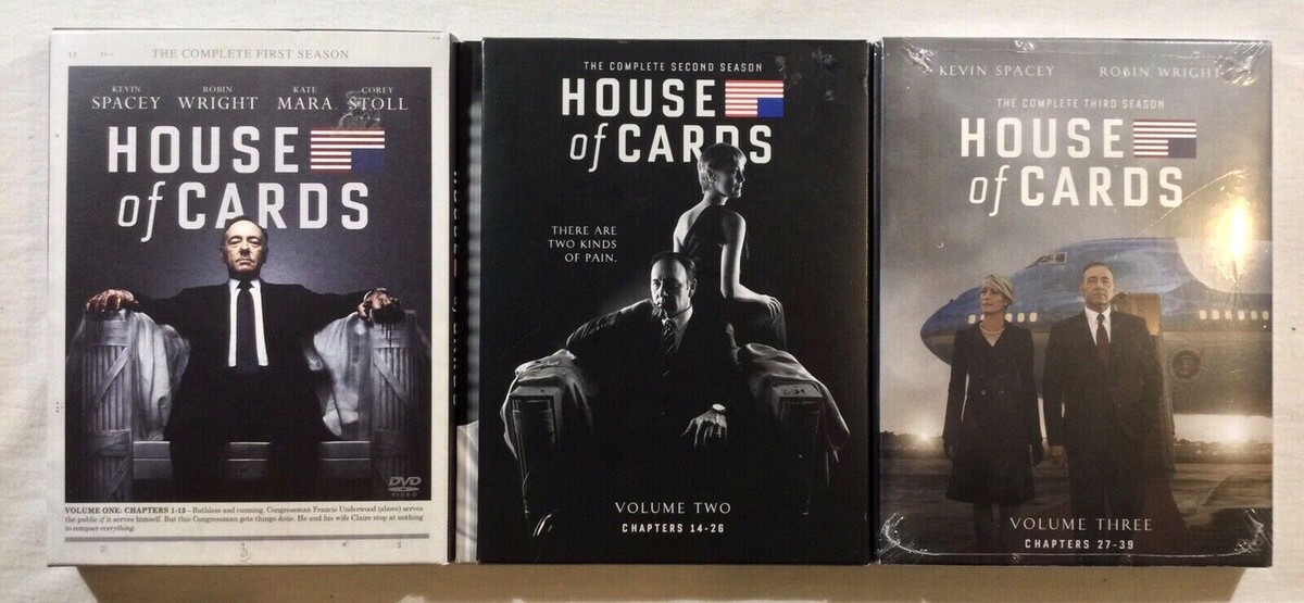 HOUSE OF CARDS DVD SEASONS 1 2 & 3 COMPLETE ROBIN WRIGHT KATE MARA