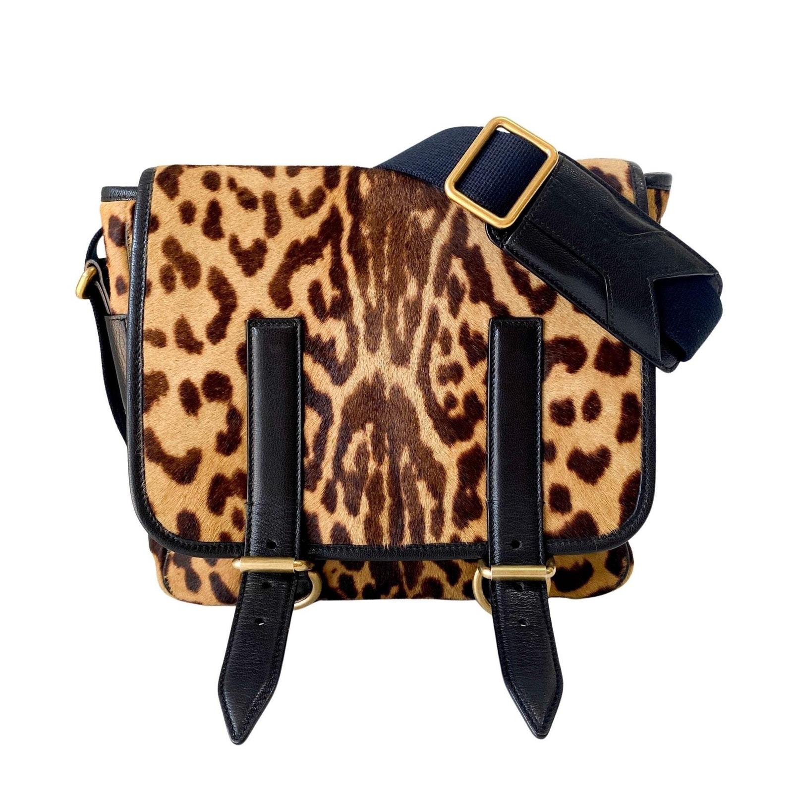 Borsa a tracolla SAINT LAURENT Rive Gauche Colt stampa leopardata