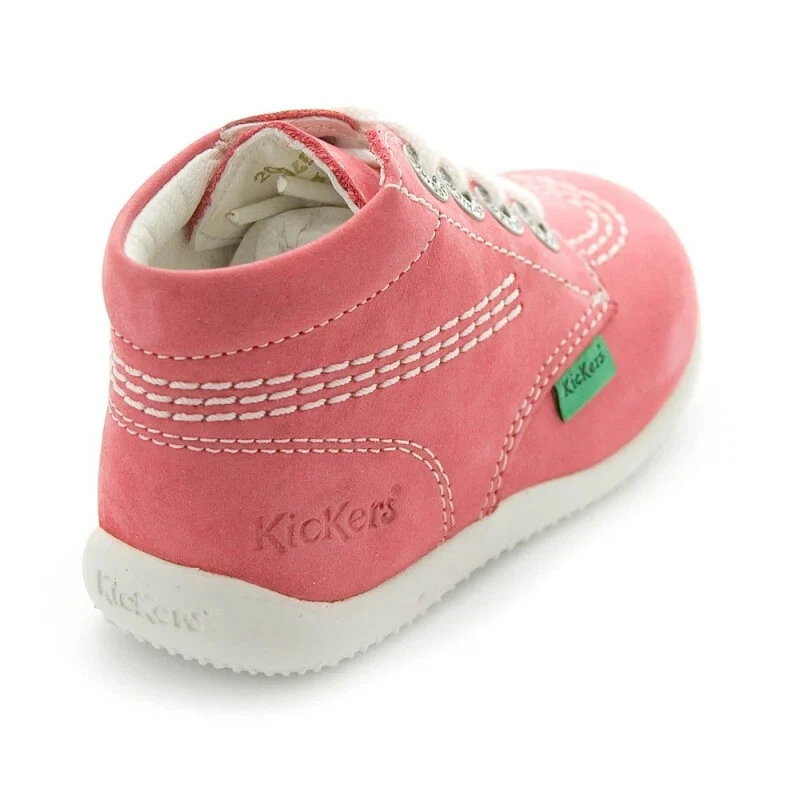 Kickers- Zapatos Billie de Cuero Rosa para Niños Unisex Foto 3 de 4