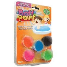 Baff Paints Stain Free Body and Face Paint Bathtub Fun 5 Pot Pack