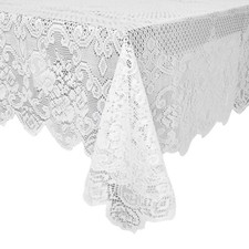 White Lace Tablecloth for Rectangular Tables,...