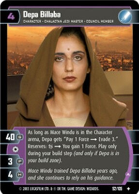 STAR WARS TCG WOTC JEDI GUARDIANS DEPA BILLABA (A) 52/105 GEM MINT