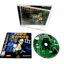 Tomb Raider III 3 Sony PlayStation 1 PS1 Black Label Complete - FAST SHIP