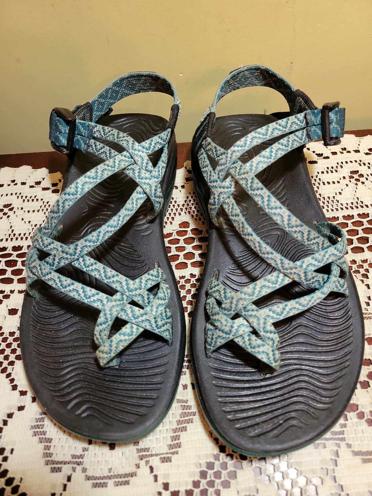 APL Scarpa sandalo sportivo donna Chaco Vibram verde fantasia cinturino fibbia W8 o 8M