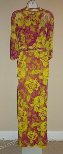 BEAUTIFUL JEAN PAUL GAULTIER FLORAL SLEEVELESS DRESS & MATCHING SHRUG SET - Picture 5 of 11