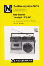 Gebrauchsanweisung Neckermann Radio Casette  872/555 mit Schaltplan