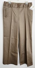Nine & Co Nine West 12 Dress Pants Lily Wide Leg Stretch Taupe Career Defect