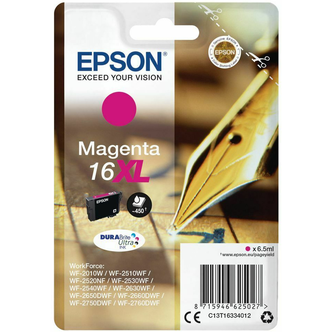 Genuine Epson 16XL Magenta High Capacity Ink Cartridge T1633 | FREE DELIVERY