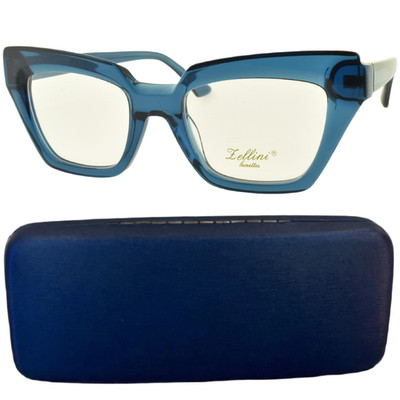 NEW ZELLINI LUNETTES 2580 50-20-143 Blue Cat Eye Full Rim Optical Frame Eyeglass