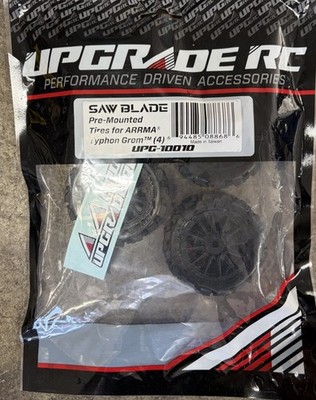 UpGrade RC Saw Blade Pre-Mtd Tires for ARRMA Typhon Grom (4)  UPG-10010