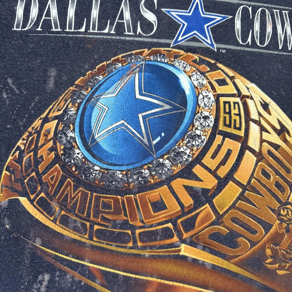Camisa De Colección Dallas Cowboys Para Hombres NFL Fútbol Super Bowl Anillo Salem Años 90 Foto 3 de 4