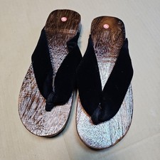 Japanese Geta Sandals Men Size 25.0cm Wooden Kimono Yukata Black Japan