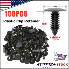 Car Auto Bumper Clips Hole Plastic 100pcs 8mm Rivets Fastener Fender Push In Pin