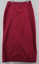 Vtg Y2K Christopher Banks Red Maxi Skirt Sz 6 Office Preppy High Straight Twill
