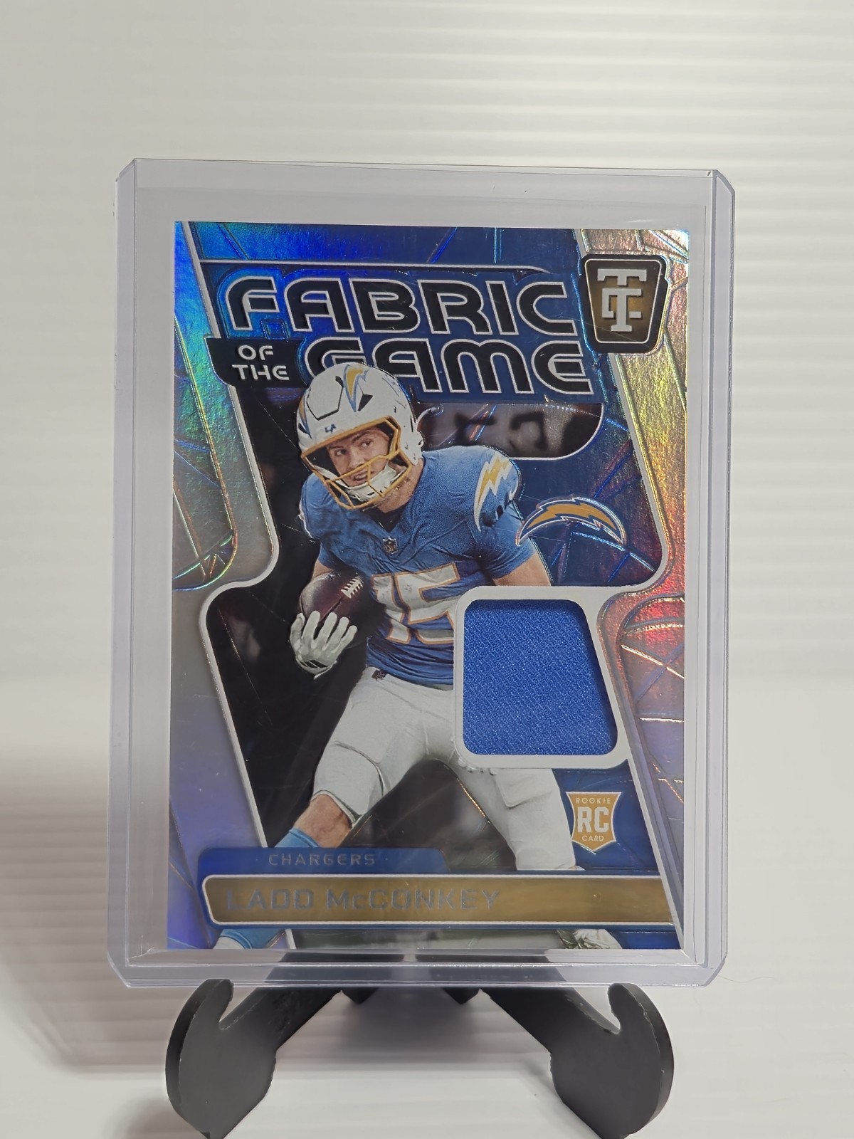 Ladd McConkey Panini Totally Certified Fabric of the Game Rookies #FGRLMC Base