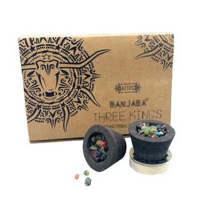 Banjara Räucherbecher 3x3cm Drei Könige Three Kings Räucherharz Räucherwerk indi