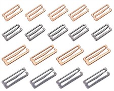 Tupalizy 40PCS Metal Bra Strap Hooks 18mm, 25mm, Rose Gold, Metallic Black