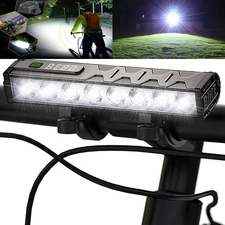 4500Lumen 8 LEDS Bicycle Light Front 10000mAh Bike Light Flashlight USB Charging