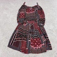 American Eagle Dress Multicolored Floral Long Cold Shoulder Sleeve Size Small