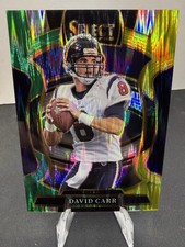 💥2025 Panini Select David Carr Green & Yellow Shock #50 Houston Texans