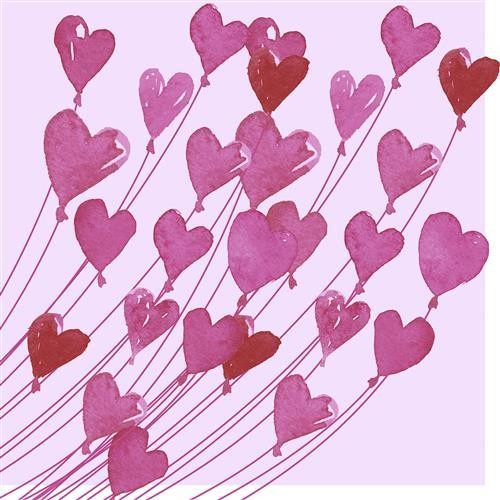 20 Servietten Love Herzluftballons Herzen Liebe Verlobung Valentinstag 33X33Cm-image