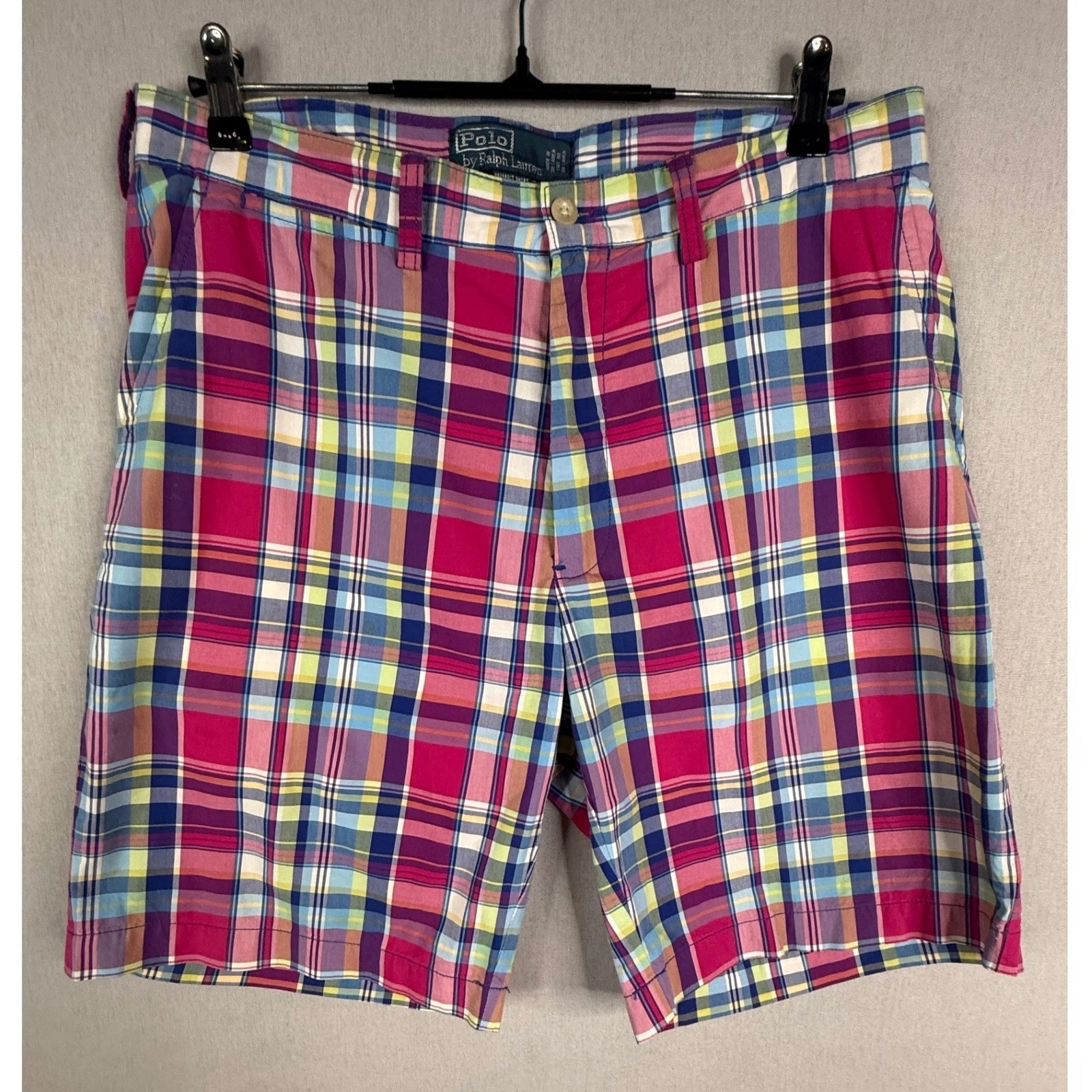 Polo Ralph Lauren Prospect Shorts Mens 34 Colorful Plaid Madras Coastal Vacation