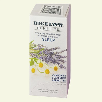 Bigelow Herbal Tea Chamomile & Lavender, 18 Bags 1.06oz, Caffeine Free (1 Pack)