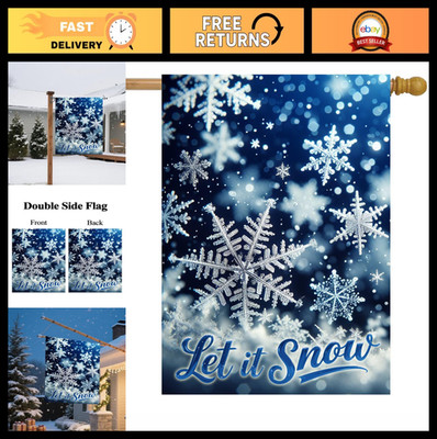 Winter Snowflakes Garden Flag 28x40 Inch - Double-Sided Outdoor Decor for Home