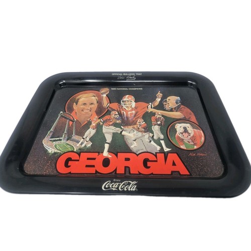 Coca Cola Official Bulldog Tray 1980 National Champions Georgia Enjoy Coca Cola