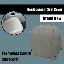 Fits 2007-2011 Toyota Camry Hybrid XLE LE Driver Bottom Leather Seat Cover Gray
