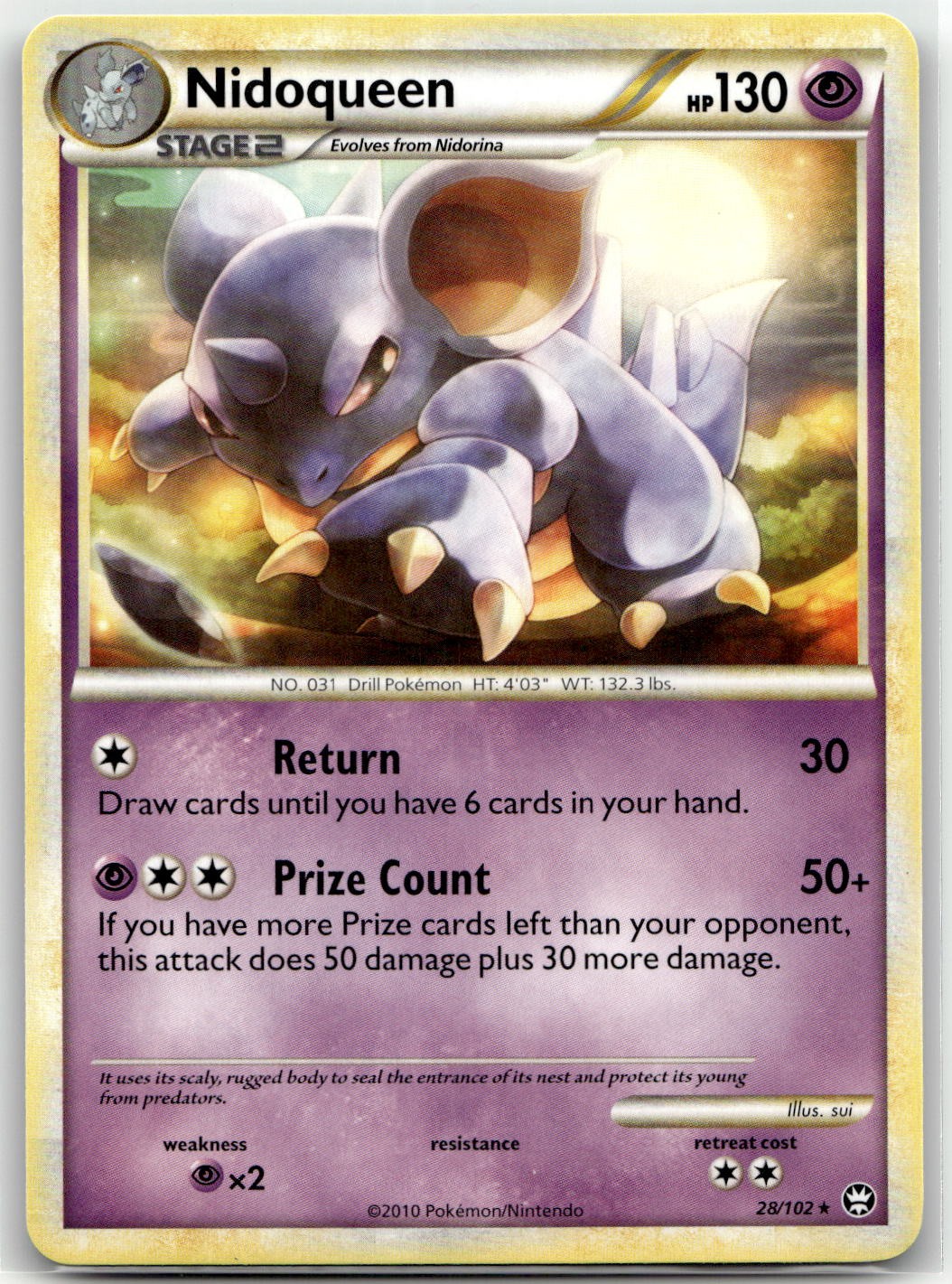 Nidoqueen 28/102 Rare HGSS Triumphant Pokemon LP