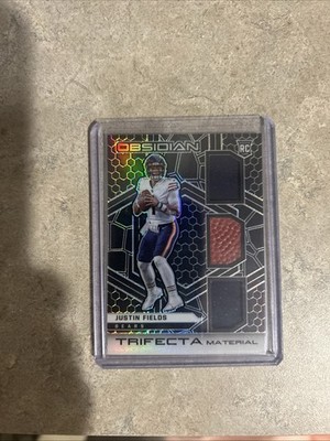 2021 Obsidian Justin Fields Trifecta Patch RC #83/100 Bears