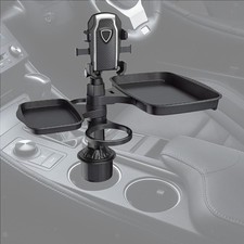 Car Cup Holder Expander Tray with Phone Mount Adjustable Universal Automobile