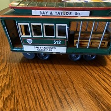 Vintage Marcx Tin Toy San Francisco Cable Car Bay  Taylor Powell  Mason