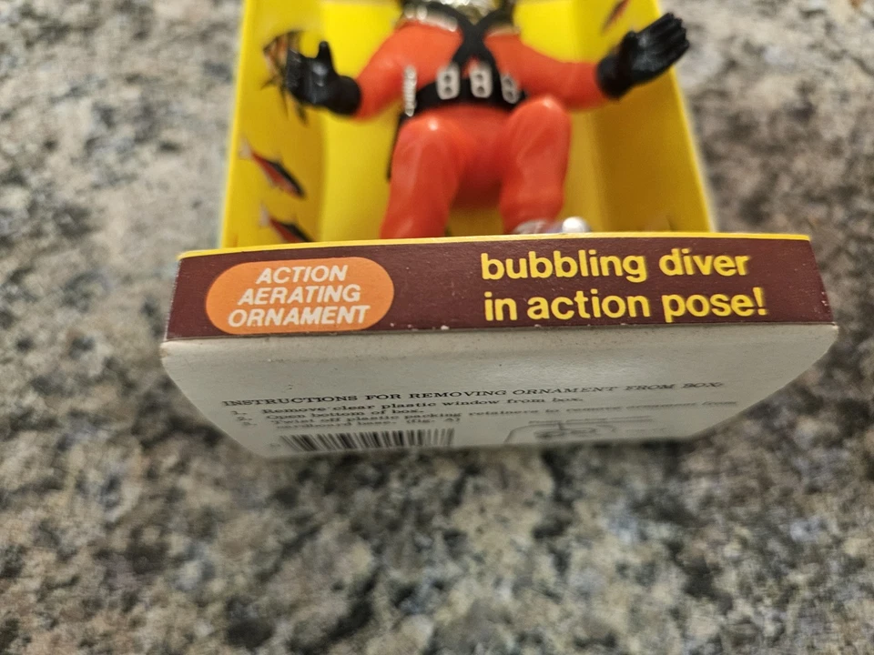 RARE NEW 1969 PENN PLAX AQUARIUM AERATING Bubbling KNEELING DIVER NEVER USED - Image 4 of 4