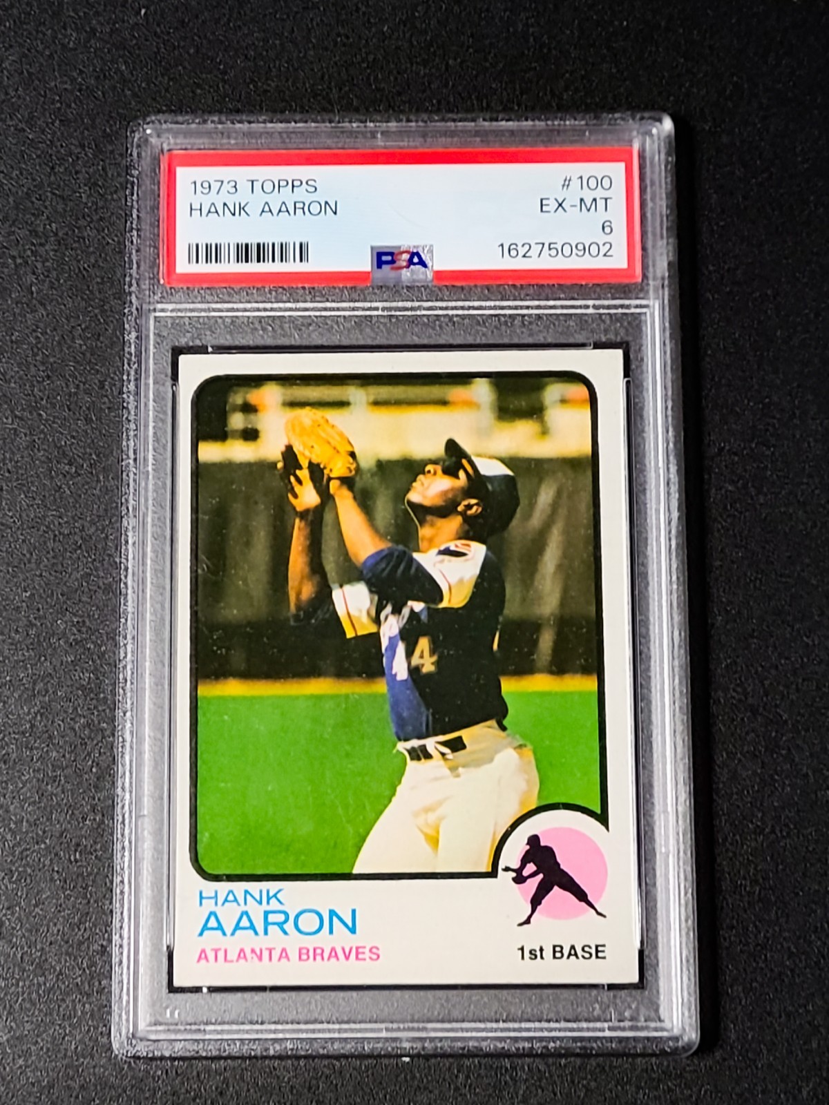 1973 Hank Aaron HOF #100 Topps PSA 6 view 1