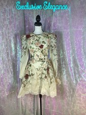 ZIMMERMANN Floral Lace Paneled Minidress Sz AU4/US12 AUTHENTIC NWT