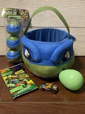Nickelodeon Ninja Turtle Leonardo Easter Halloween Bucket,Erasers,Hotwheel,Treat