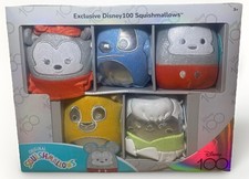 Disney100 Squishmallows Set Of 5 Plush Toys NIB Collectible Metallic Finish