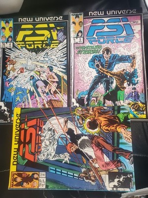 LOT OF 3 Marvel New Universe: PSI Force # 4 + 5 & 13