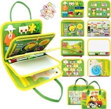 Letoya Toddler Busy Board, Farm Busy Book Montessori Toys for Toddlers, Sensory