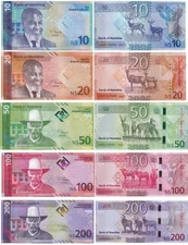 Namibia SET 5 UNC 10 20 50 100 200 Dollars 2025 P 20 21 22 23 24 NEW Design