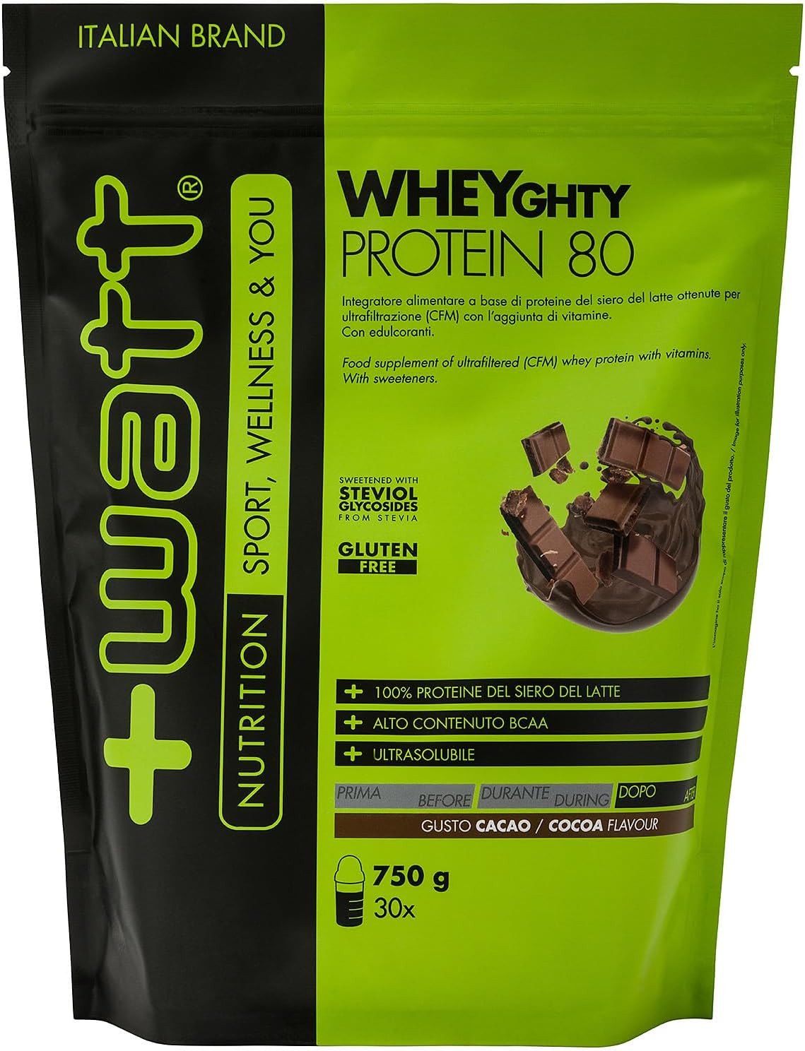 Integratore Wheyghty Protein 80 Proteine Whey 80% Alta Solubilità